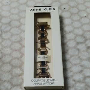 Anne Klein Gold and Black Enamel Watch Band